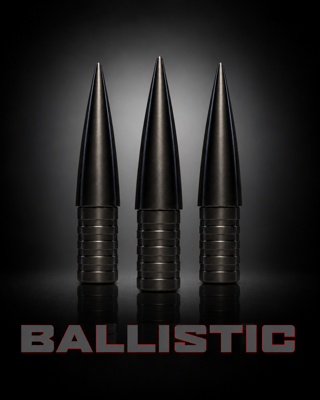 3D NockBuster Ballistic black points with soft studio backlighting