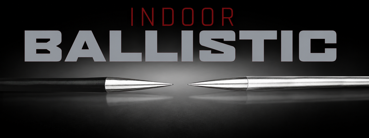 Indoor Ballistic arrow points with soft studio backlighting