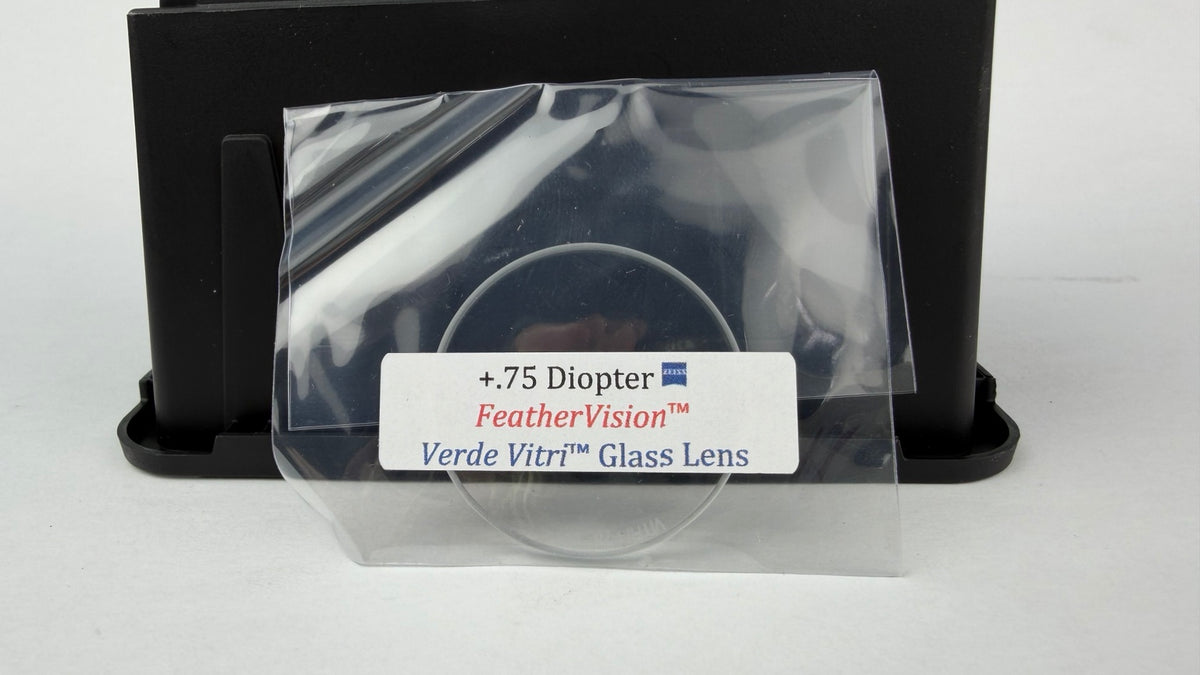 New Feather Vision Verde Vitri glass scope lens 1-3/8 inch +.75 diopter in unopened package