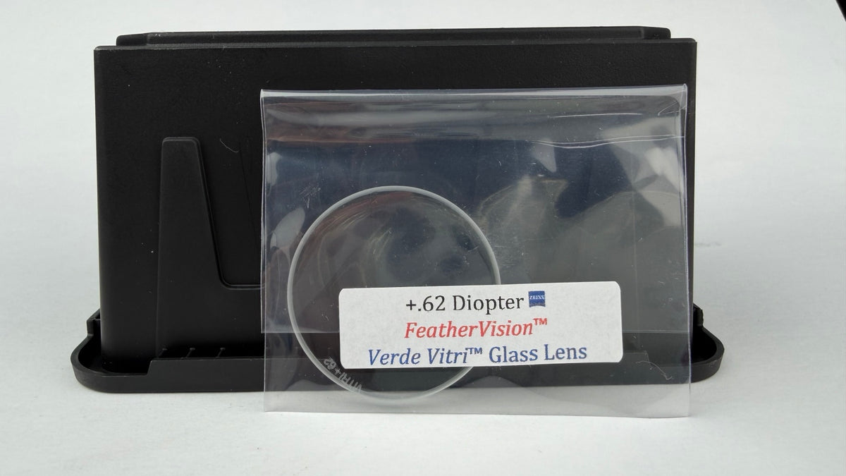 New Feather Vision Verde Vitri glass scope lens 1-3/8 inch +.62 diopter in unopened package