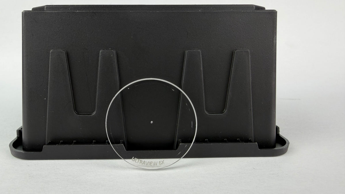 UltraView 6X polycarbonate scope lens 1-3/8 inch with .019 inch center drill