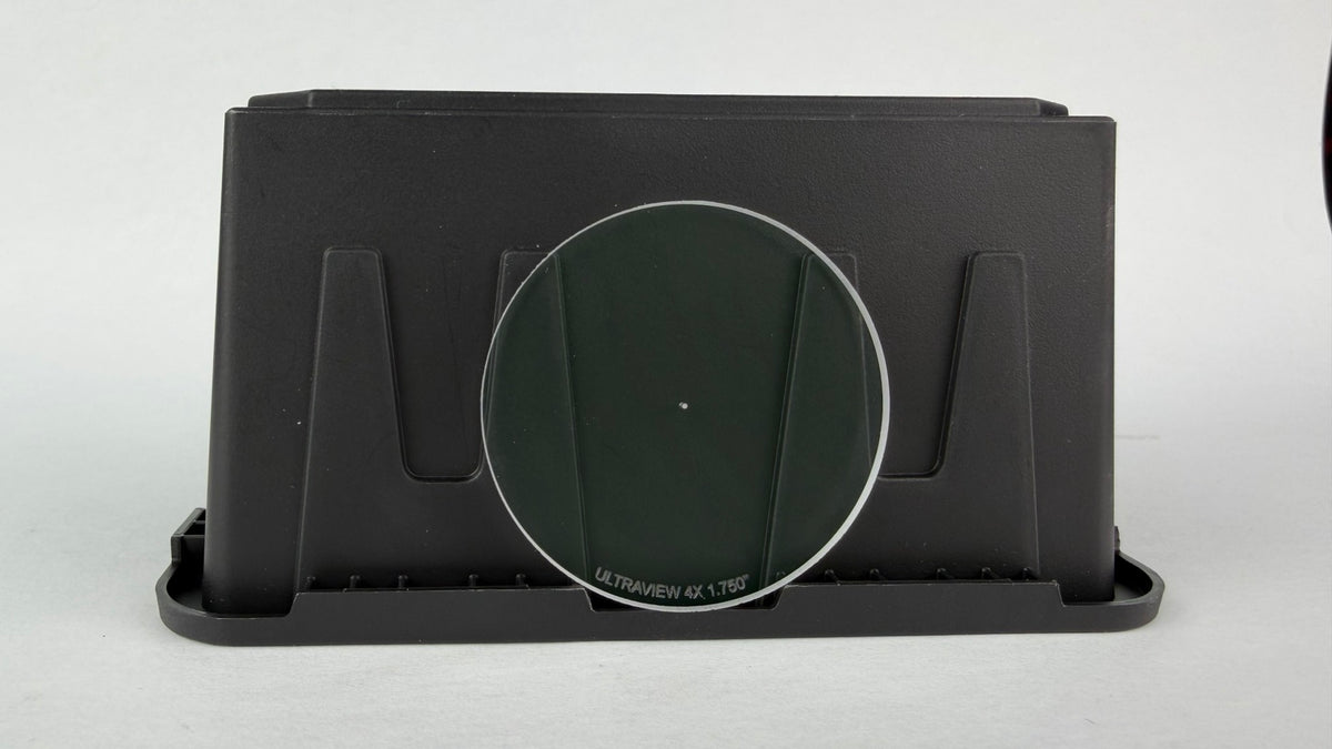 UltraView 4X 1.750 inch polycarbonate scope lens with .019 inch center drill