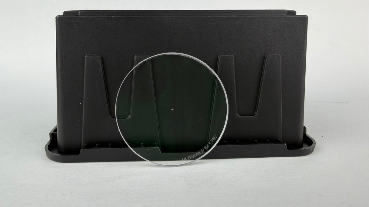 UltraView 6X 1.75 inch polycarbonate scope lens with .019 inch center drill