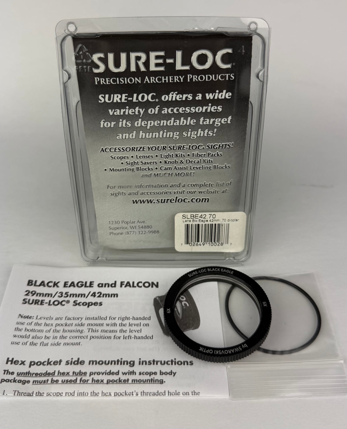 Sure-Loc Black Eagle 42mm 0.70 diopter scope lens