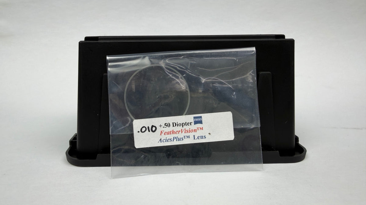 Feather Vision Acies Plus lens 1-1/8 inch +.50 diopter .010 inch center drill