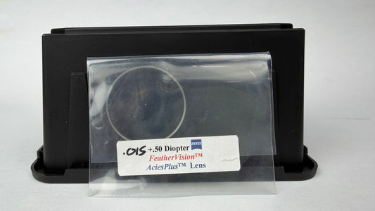 Feather Vision Acies Plus lens 1-1/8 inch +.50 diopter .015 inch center drill