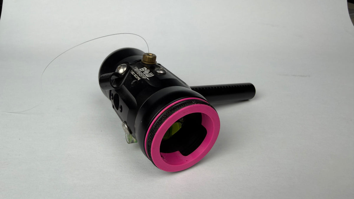 Bowfinger 30mm archery scope with sun shades and .010 inch fiber kit