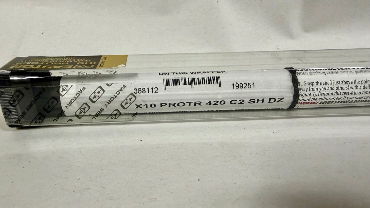 Easton X10 ProTour 420 spine — original package label