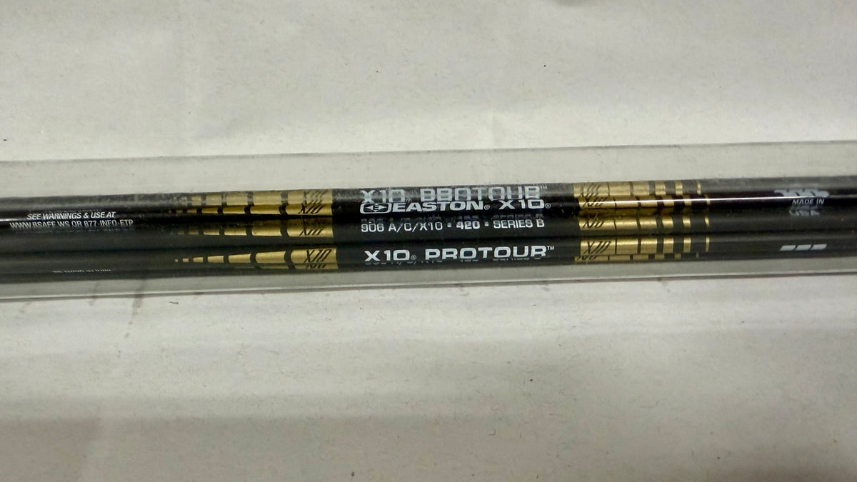 Easton X10 ProTour 420 spine — original shaft markings